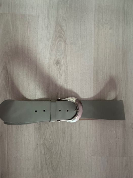 Curea lata din piele naturala Gri dama