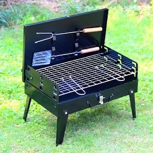 Gratar pliabil de gradina cu accesorii BBQ