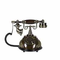 Telefon ornamental din lemn, cu disc, 22 cm