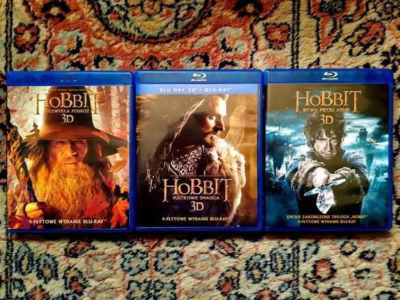 Хобит 1, 2, 3 (Трилогия) на Blu-Ray (12 диска) 2D+3D с БГ субтитри