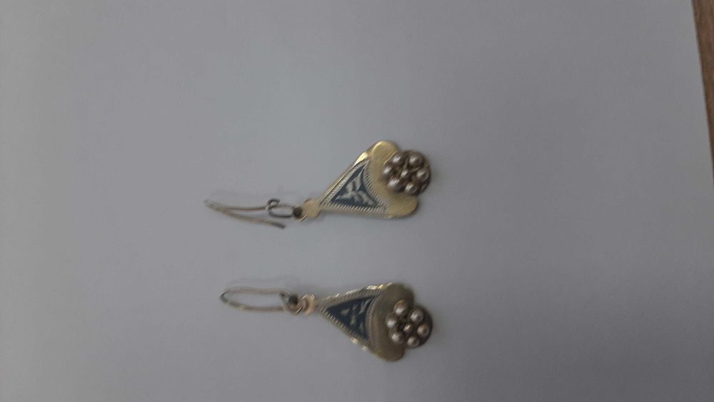 серьги серебро с позолотой