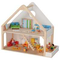 Чисто нова Дървена куклена къща на 2 етажа, без обзавеждане на  Goki