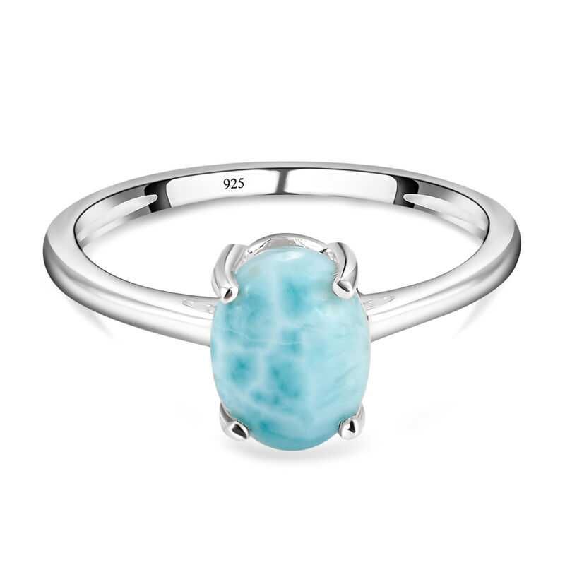 Inel dama cristal larimar 100% natural Ag.925 - Nou!