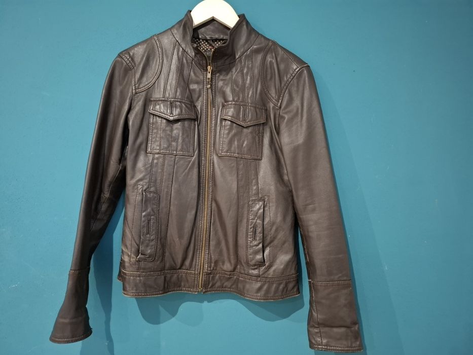 Geaca de piele Mango femei marimea M/L