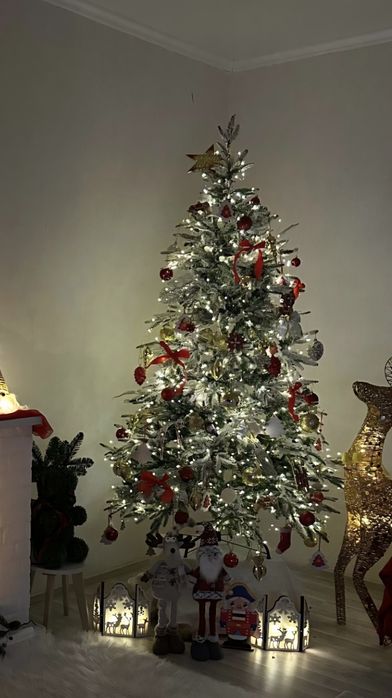 Елка 180см новогодняя заснеженная, искусственная сосна