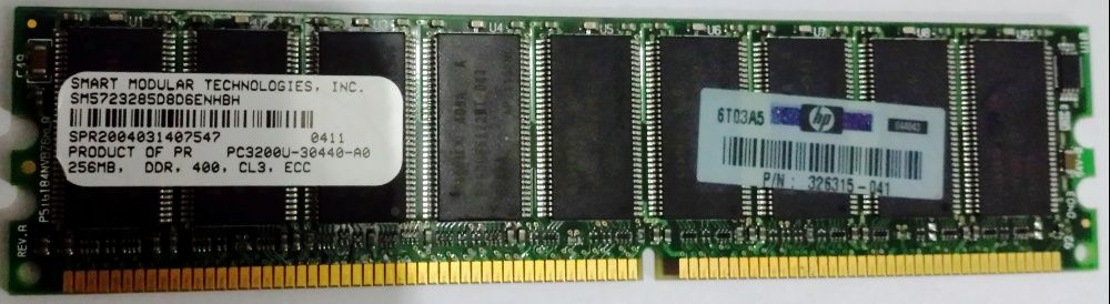 Memorie Server/Desktop Smart Modular DDR1_256 MB_PC3200_400 MHz_ECC