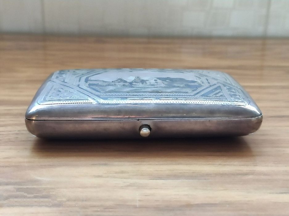 Серебряная табакерка 84 проба