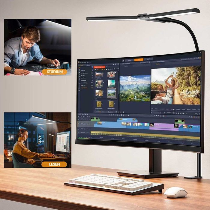 Lampă de birou cu LED, cu intensitate reglabilă 80 cm