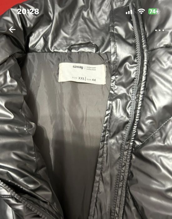 Geaca groasa argintie masura mare