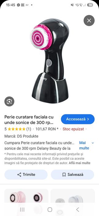 Perie curatare faciala cu unde sonice de 300 rpm Delany Beauty