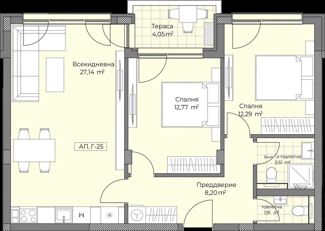 Продава се Тристаен апартамент в Пловдив, Остромила - 94 кв.м за 1203 €/кв.м - Снимка #1