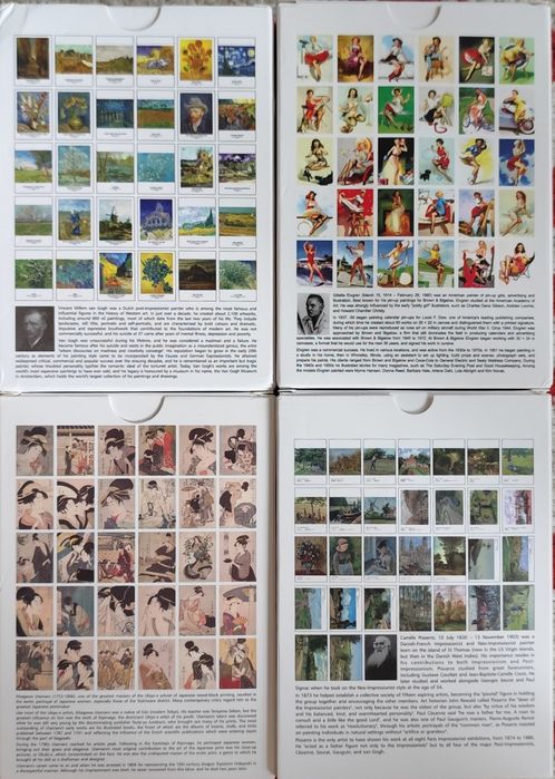 Set 30 bucăți cărți poștale Van Gogh, Pissarro, Utamaro