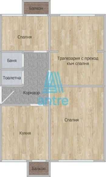 Тристаен апартамент в кв. Център