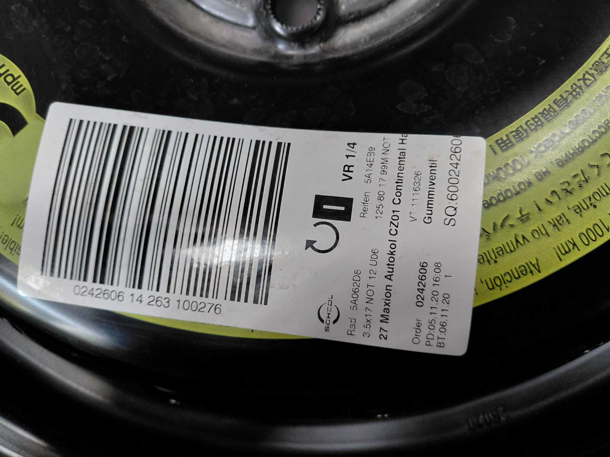 6851507 Нова 125/80 17" Резервна гума патерица BMW U06 F45 F4 F48 Mini