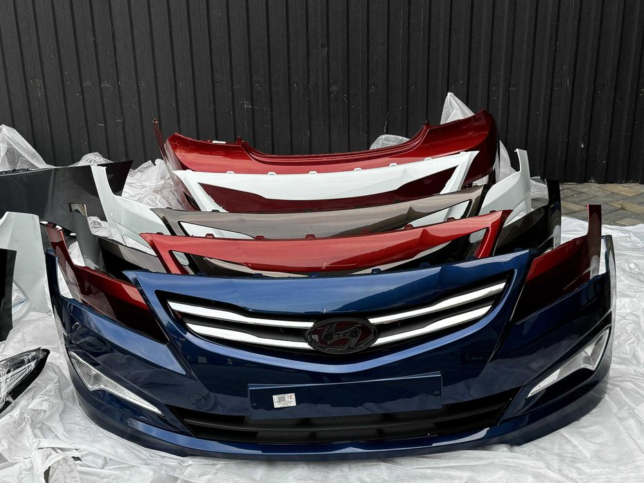 Крашенные бампера на Hyundai Accent/Solaris/Kia Rio 2010-24г