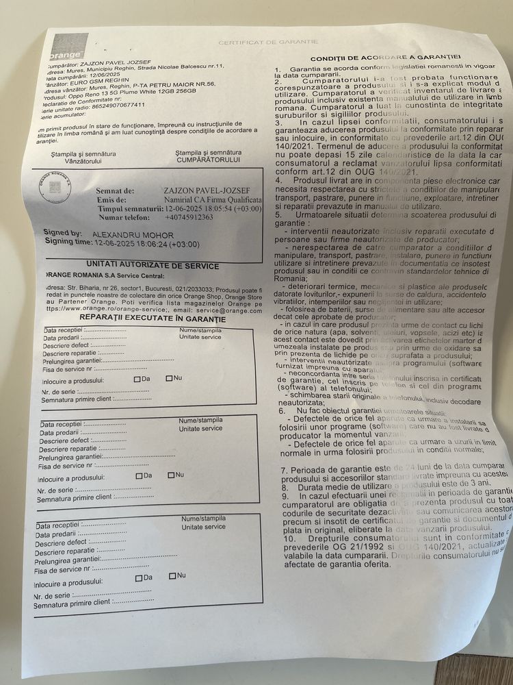 Oppo reno 13 5G cu garantie 2ani