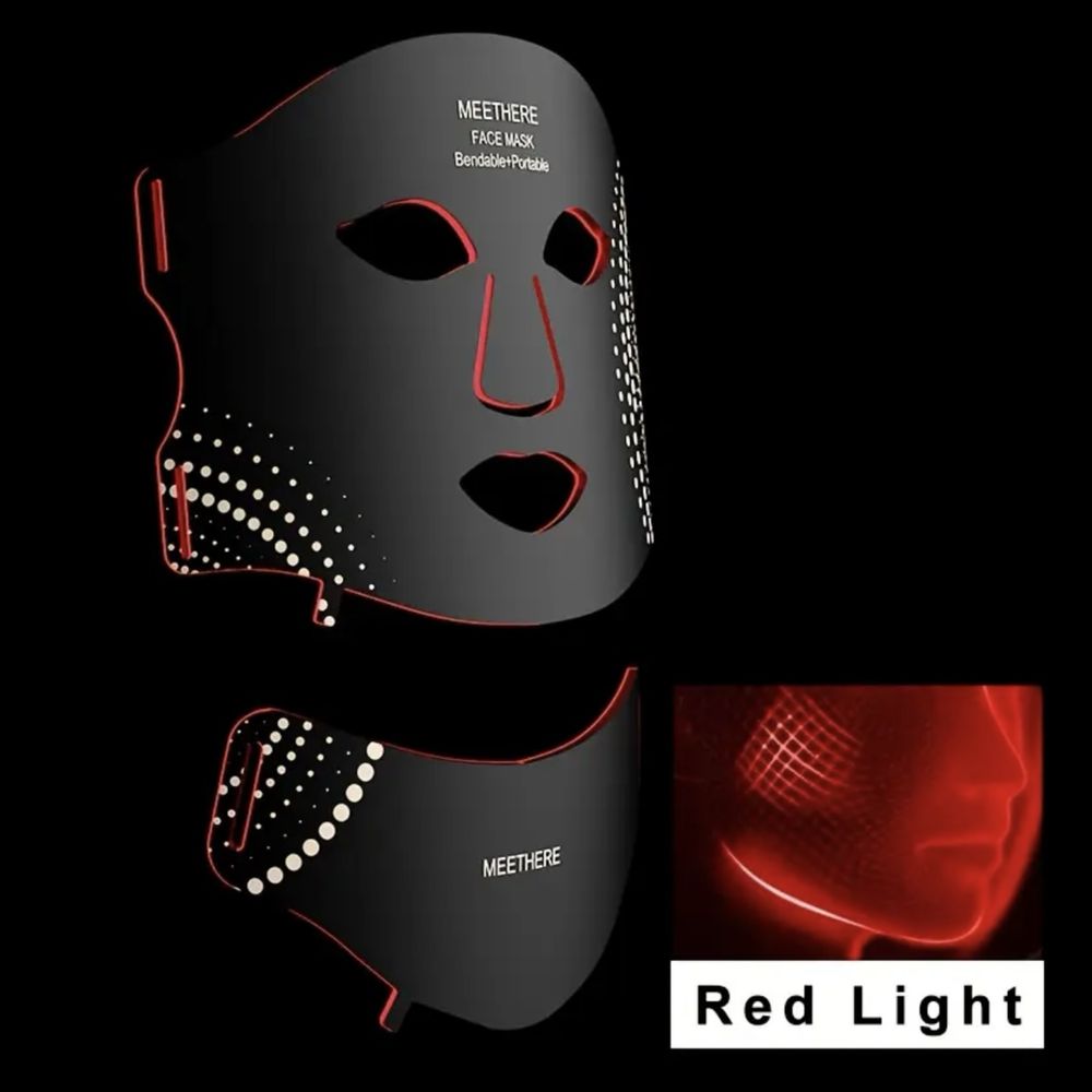 LED Маска за Лице и Шия – 7 Цвята Светлина за Цялостна Грижа за Кожата