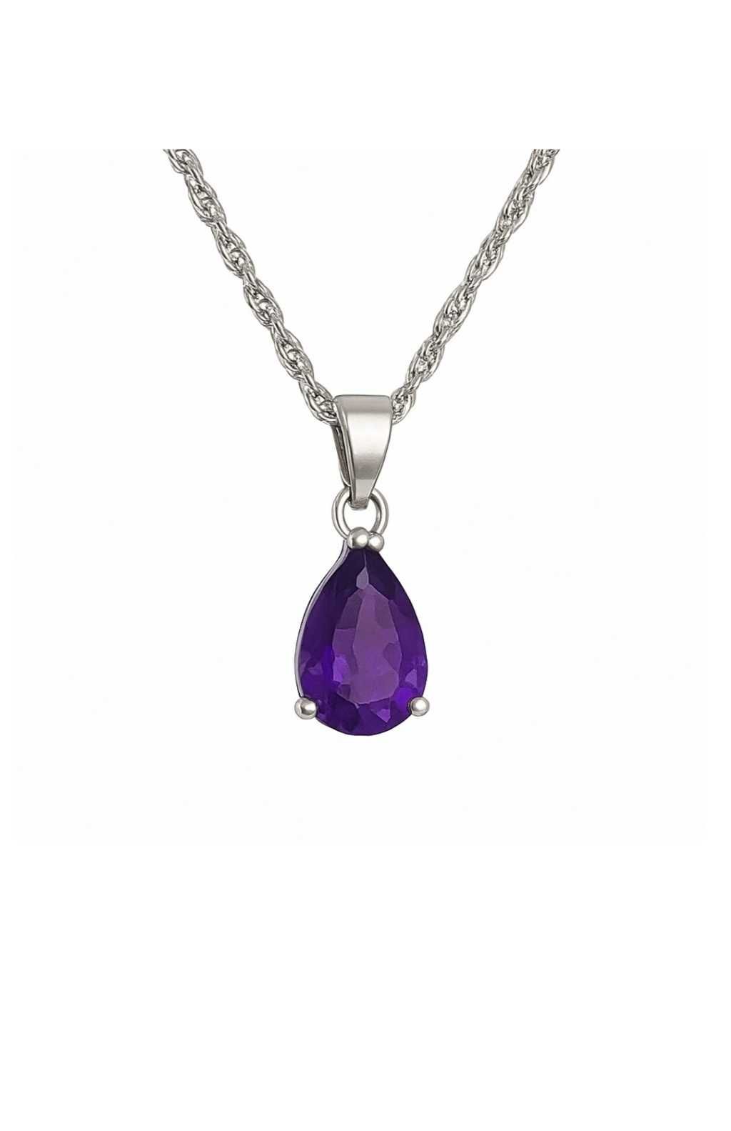 Bijuterii set, violet-ametist, înveșmântate în argint fin, marcat 925