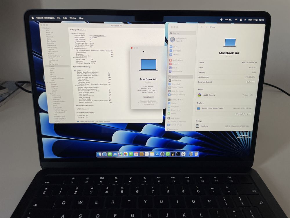 Apple MacBook Air M2 13” Midnight 8Gb Ram 256Gb ssd INT KB