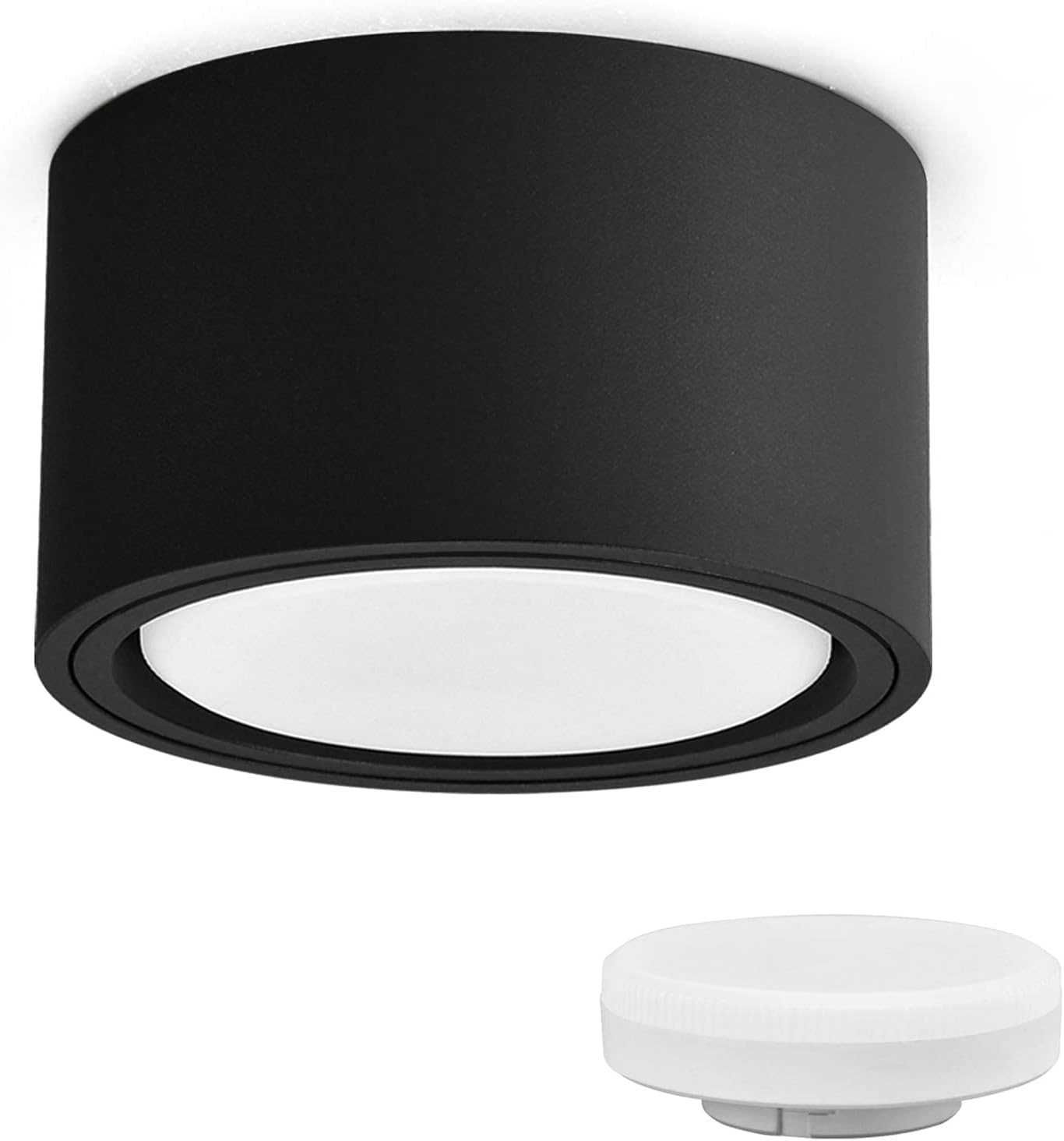 НОВ! LED спот за таван, черен, с включена GX53 крушка 6W
