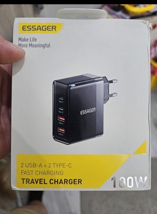 Зарядно Essager 100W 2 USB 2 Type C