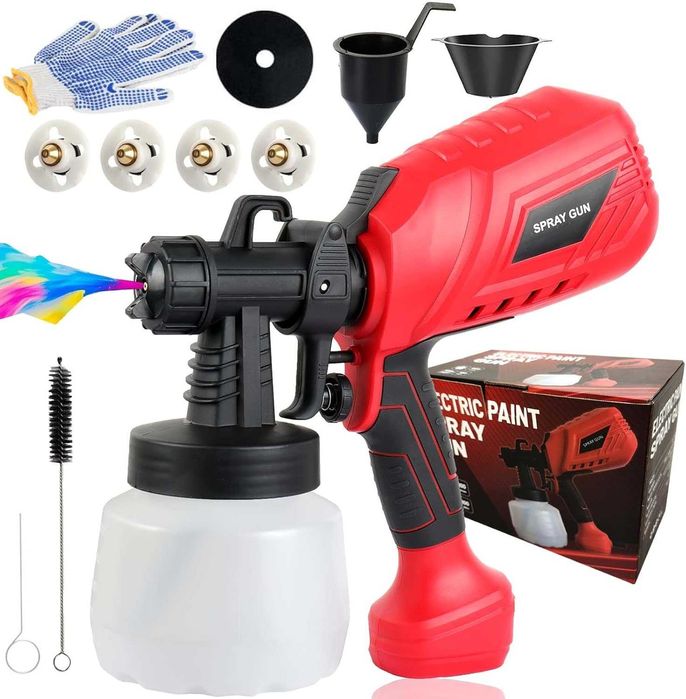 НОВ! Електрически пистолет за боядисване 700W, 1200 мл, 4 медни дюзи