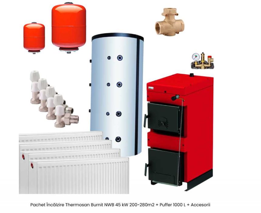 Centrale termice, pachet pentru incalzire plus accesoriile necesare.