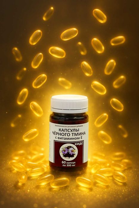 Чёрного тмина с витамином Е 300мг № 60 капсул     "KIDS"