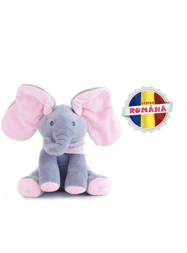 Jucarie interactiva Elefant din Plus, roz/ albastru