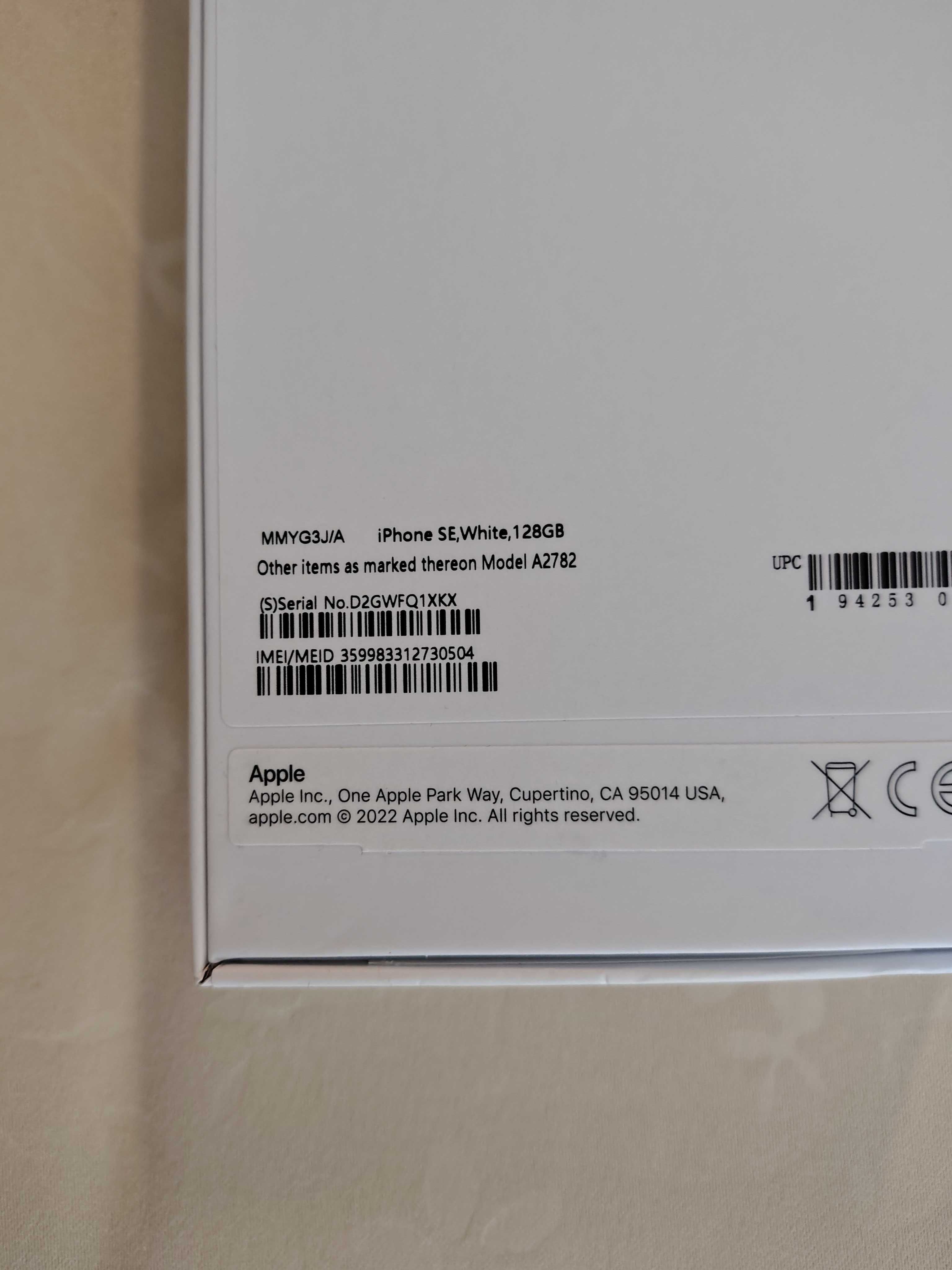IPhone SE 3 / 2022, 128gb, бял/сребрист - нов , неизползван