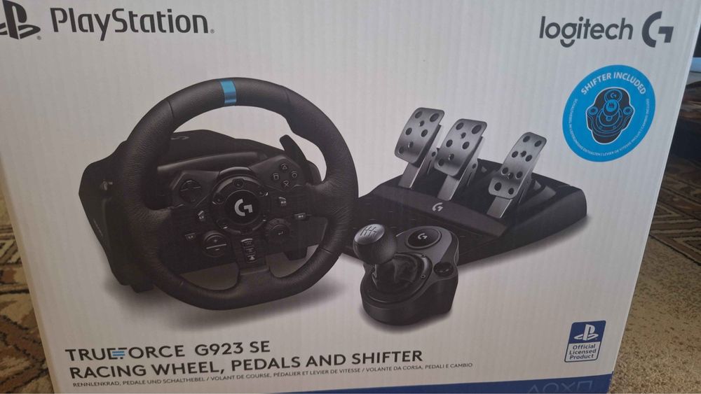 Волан с педали Logitech - G923 Shifter Combo, PS4/PS5/PC, черен