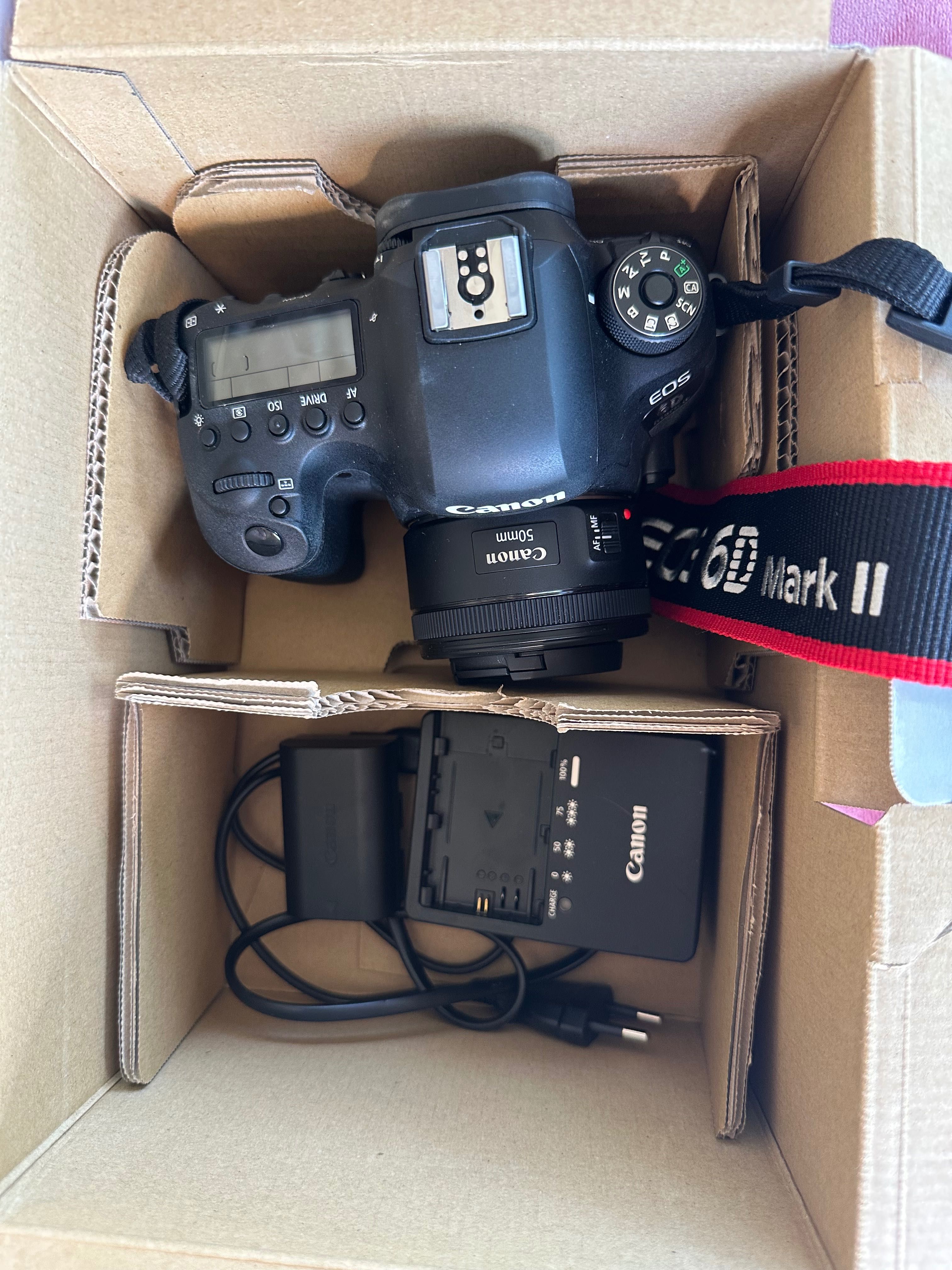 Canon eos 6D Mark II full frame + obiectiv Canon 50mm F1.8 + accesorii