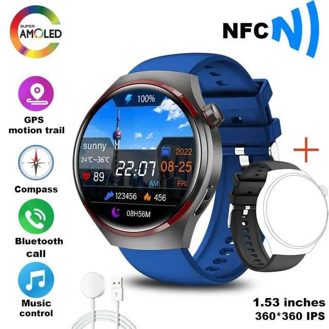 НОВ Smart часовник For Huawei GT4 Pro+ GPS AMOLED HD Bluetooth Call