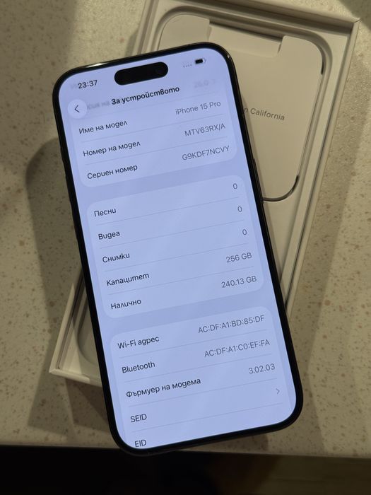iPhone 15 Pro 256GB Blue Titanium – Перфектен, 97% Батерия!