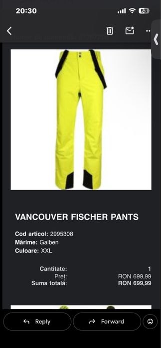 Pantaloni de ski FISHER vancouver XXL