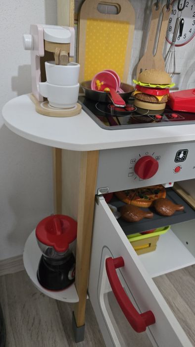 Vand bucătărie copii din lemn cu accesorii incluse