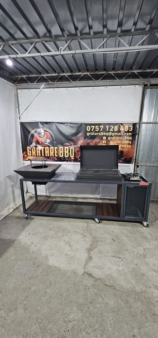 Grătar cu plita blat de lucru grătar complet și arzător pe gaz