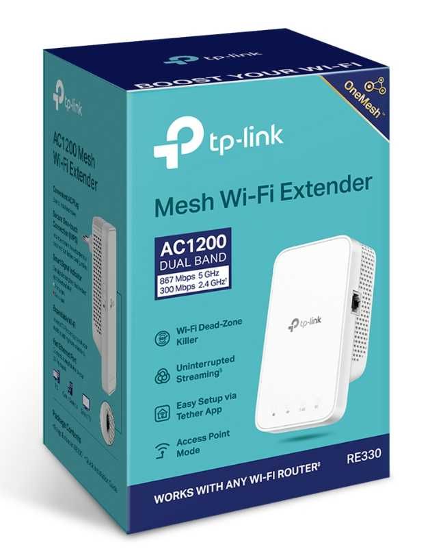 TP-Link RE330 AC1200 Mesh усилитель Wi-Fi сигнала, extender