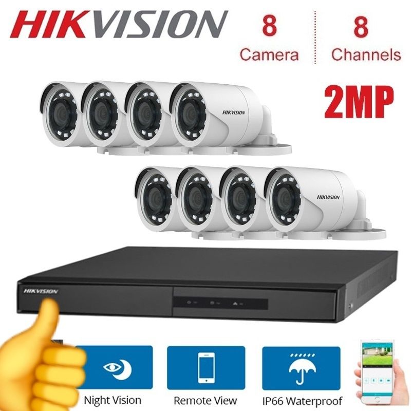 Комплект из 8 HD камеры Hikvision