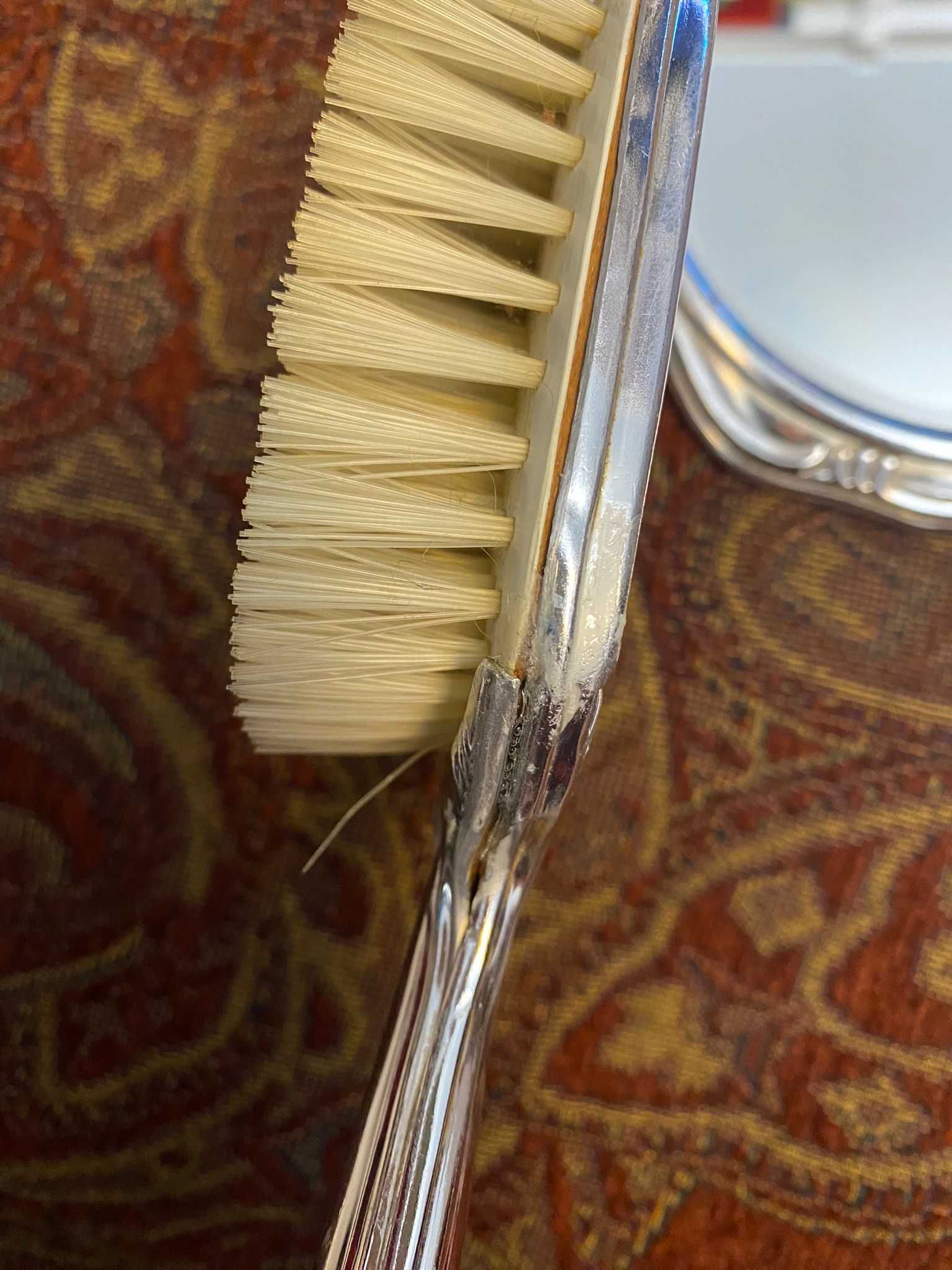 Set vintage tip Vanity (Budoar) cu perie și oglindă