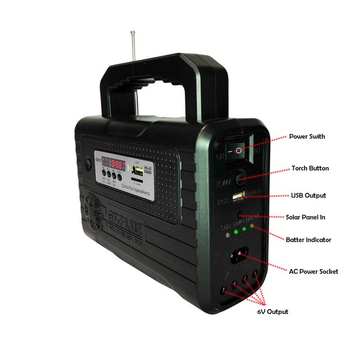 Panou solar 3 bec radio afisaj incarcare telefon telecomanda lanterne