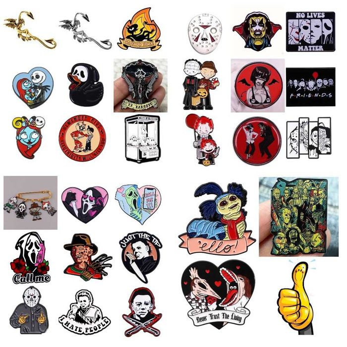 Броши-значки. Злодеи, монстры из фильмов и анимации