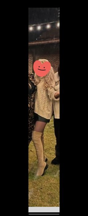 Cizme peste genunghi piele intoarsa