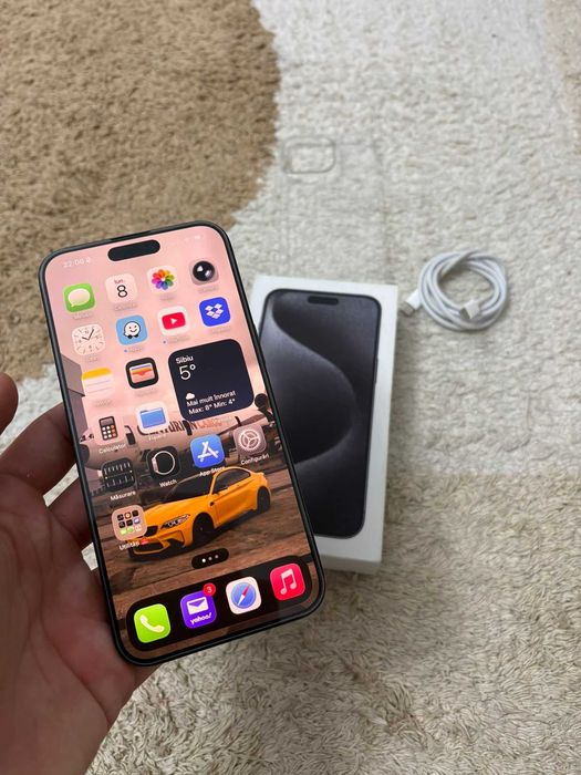 iPhone 15 Pro Max Black Titan 256GB - 87% Baterie - la Cutie full