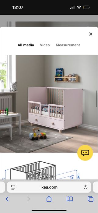 Patut Ikea Myllra Roz 70x140