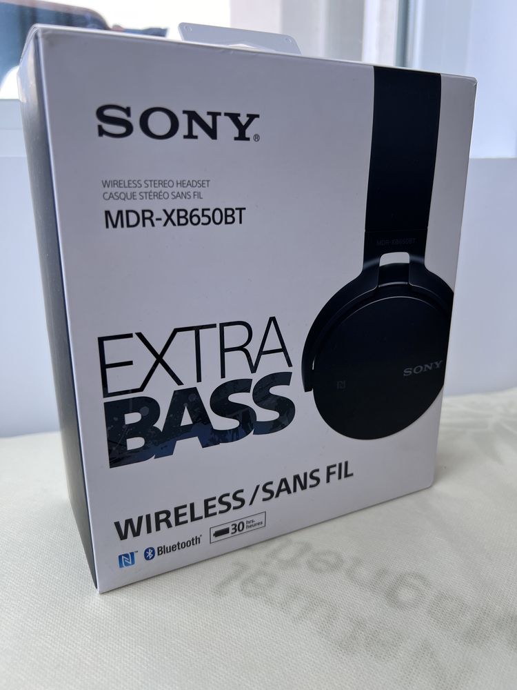 Casti Sony MDRXB650BT, Bluetooth, Wireless, Extra-bass, Negru