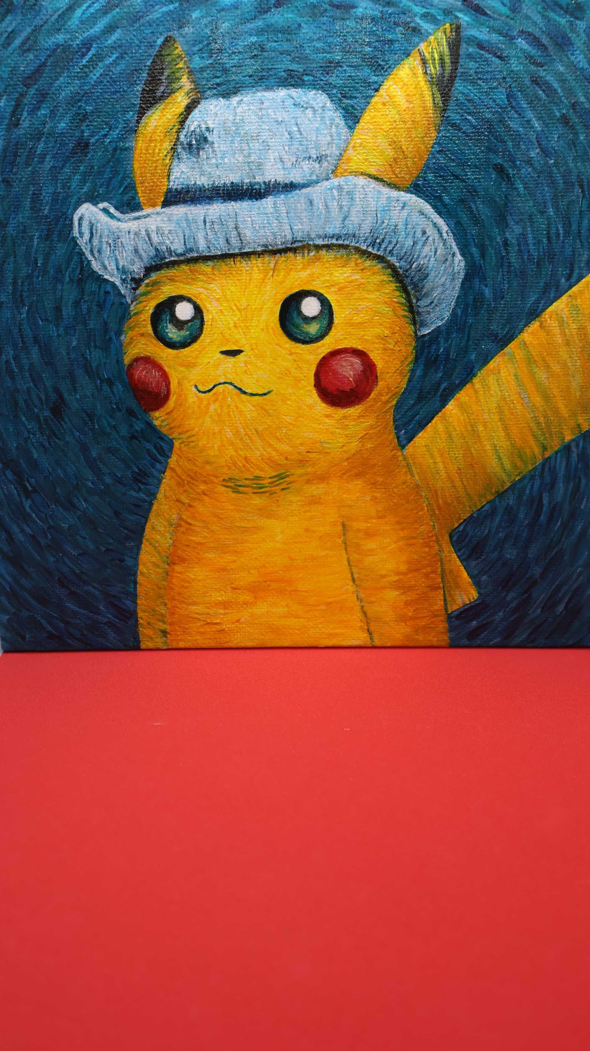 Tablou Pikachu în stil Van Gogh