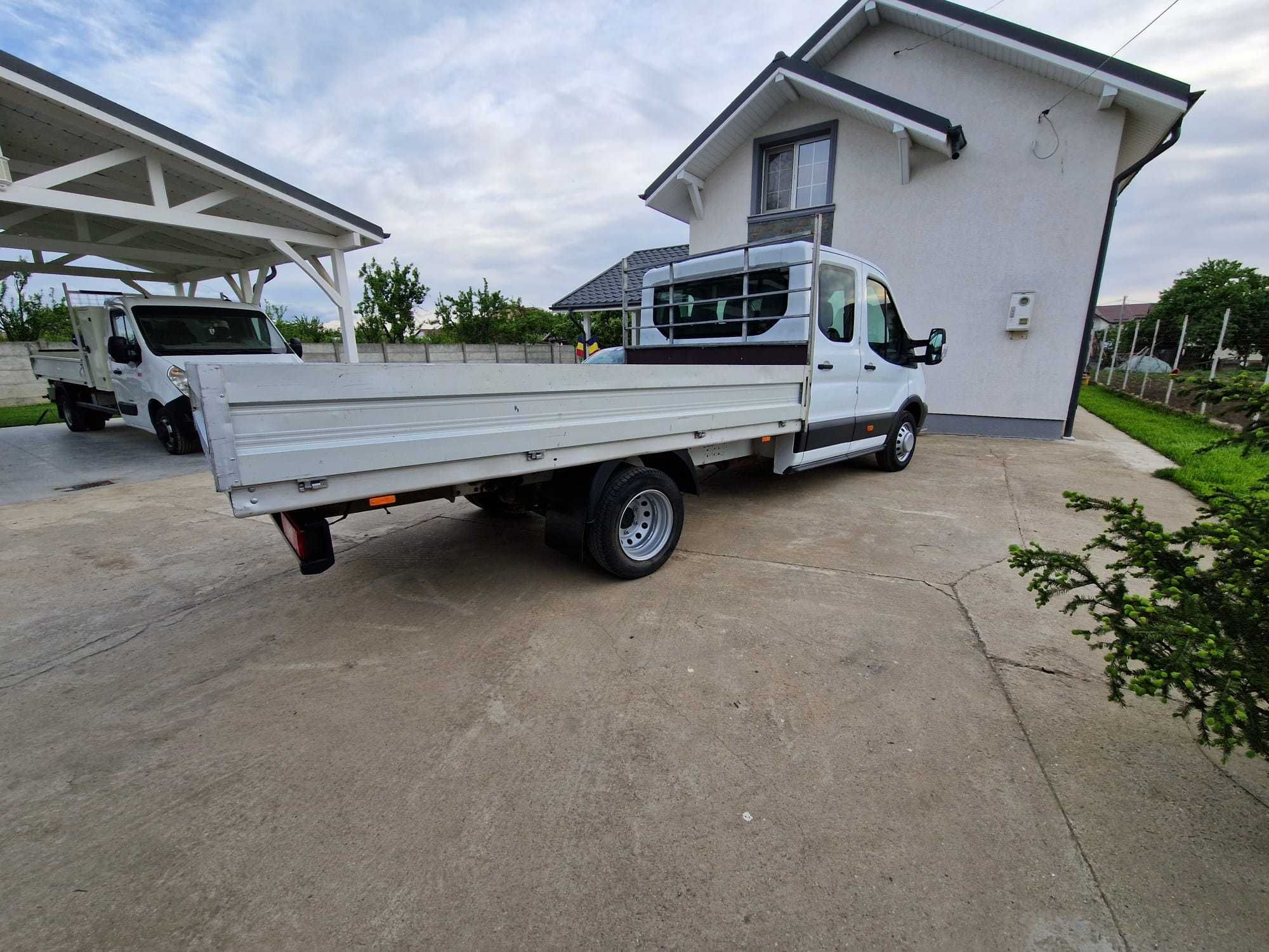 Ford Transit cabina dubla 7 locuri doka bena lunga 3,6 m axa dubla