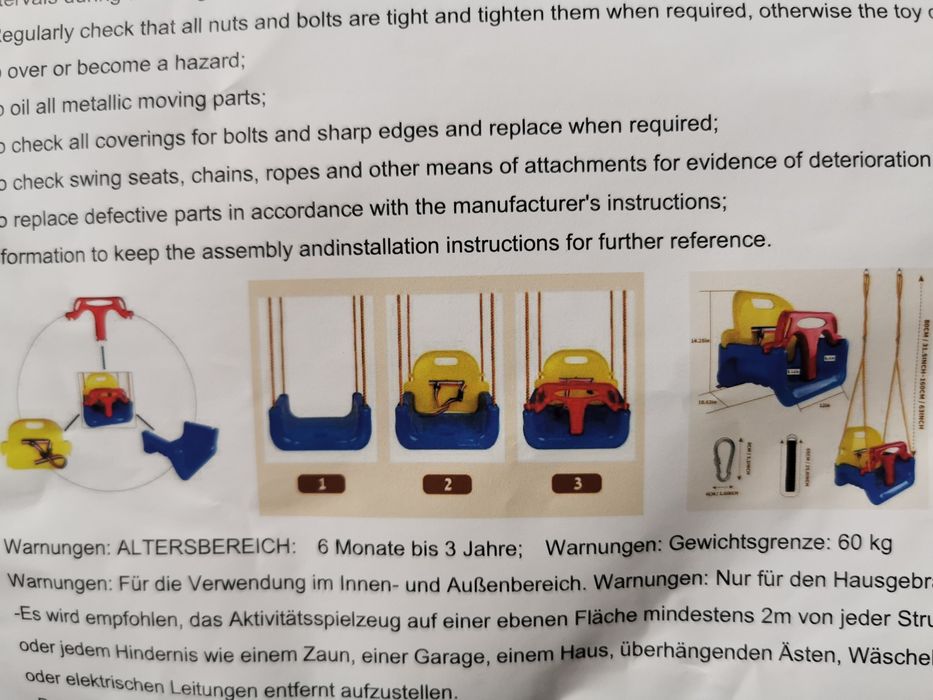 Leagan pentru Copii 3 in 1 de exterior si interior