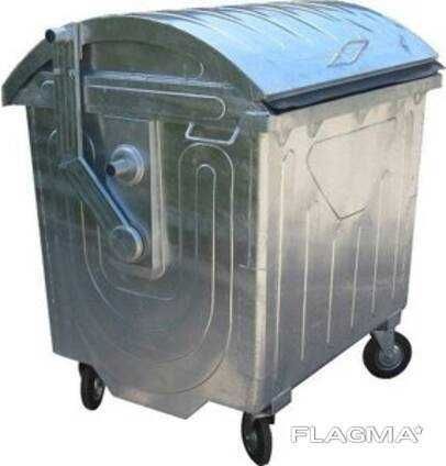 Металлический мусорный бак 1100 л